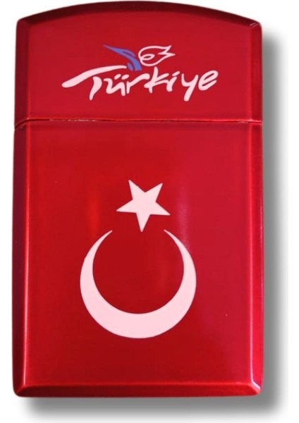 Metal Taşlı Çakmak Ay Yıldızlı/türkiye Yazılı Zippo Tipi Çakmak