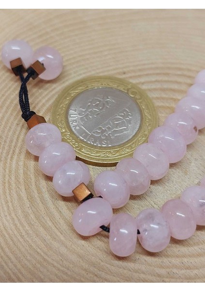 Pembe Kuvars Taşı 33LÜK Özel Kesim Minimal Tesbih (54316) fiyatları