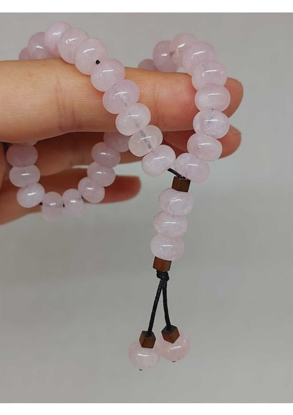 Pembe Kuvars Taşı 33LÜK Özel Kesim Minimal Tesbih (54316) modelleri