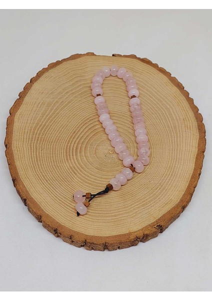 Pembe Kuvars Taşı 33LÜK Özel Kesim Minimal Tesbih (54316) fırsatları