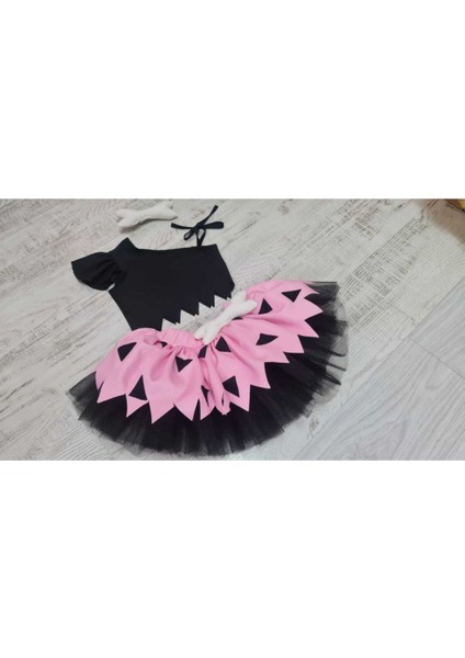 Taş Devri Pembe Çakıl Kostüm Etek Bluz Takım