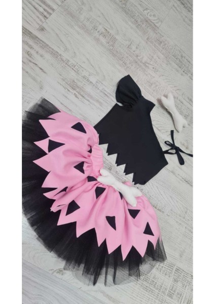 Taş Devri Pembe Çakıl Kostüm Etek Bluz Takım fiyatları