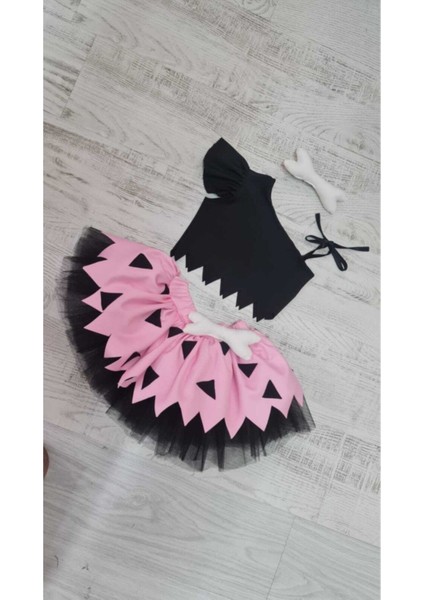 Taş Devri Pembe Çakıl Kostüm Etek Bluz Takım fırsatları