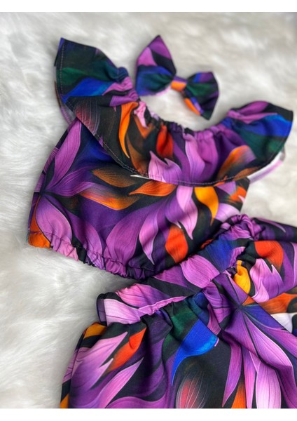 Kız Çocuk Çiçekli Etek Madonna Yaka Crop Takım fiyatları