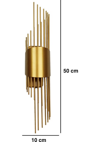 Sarkıt Modeli Metal Çift Yönlü Beyaz-Günışığı Gold Kasa Duvar Aydınlatma Aplik-Pilli