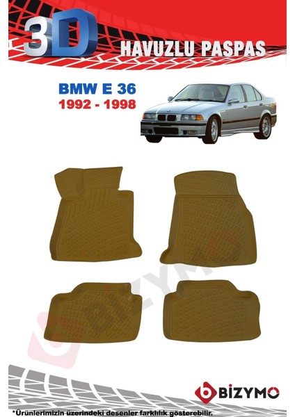 Tekno Trust Bmw 3 Serisi E36 1992-1998 Bej 3D Havuzlu Paspas Takımı fiyatları