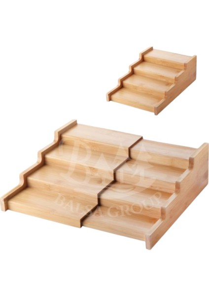 4 Katlı Bambu Stand Organizer, Baharatlık Düzenleyici BMB87