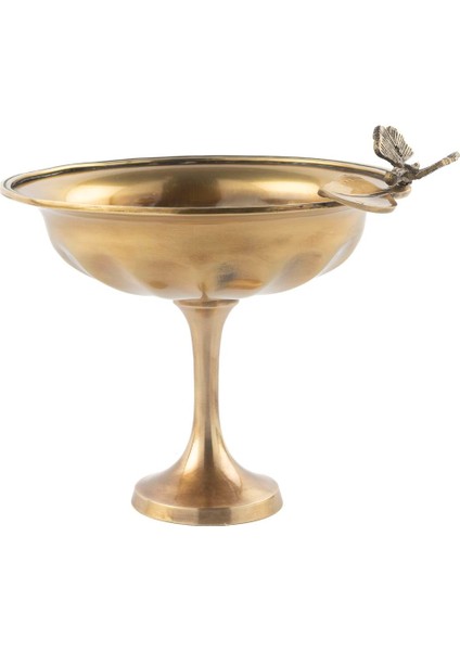 Antik Gold Yapraklı Kase 16X16 cm