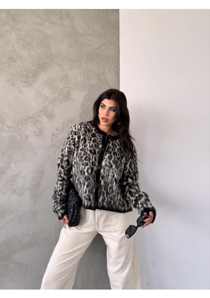 Asur Butik Kadın Leopar Desenli Şardonlu Standart Beden Hırka fiyatları