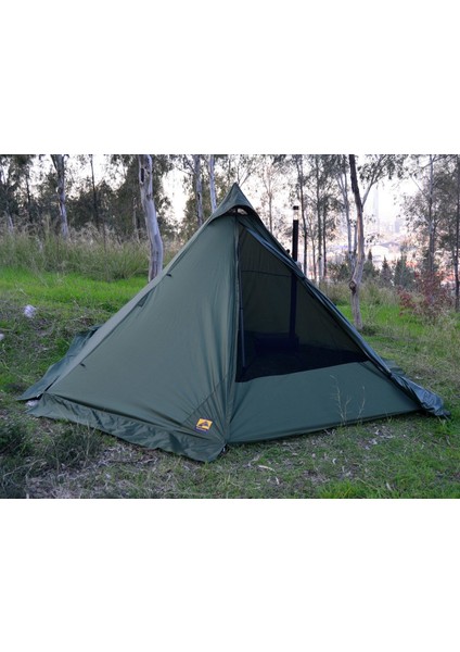 Mega Xl Hot Tent Teepee Soba Çıkışlı Çadır V2 Haki