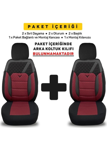 Volkswagen Caddy 2010-2015 Uyumlu 1+1 Bordo Koltuk Kılıfı