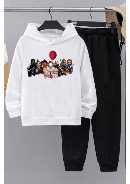 Uygun Tarz Nabız Kalp Baskılı Çocuk Rahat Eşofman Takımı