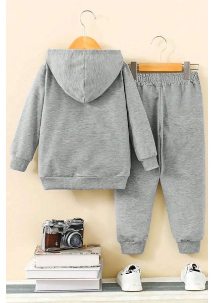 Uygun Tarz Manzara Baskılı Erkek - Kız Rahat Eşofman Takımı modelleri