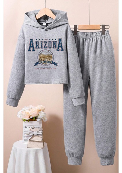 Uygun Tarz Arizona Baskılı Erkek - Kız Rahat Eşofman Takımı