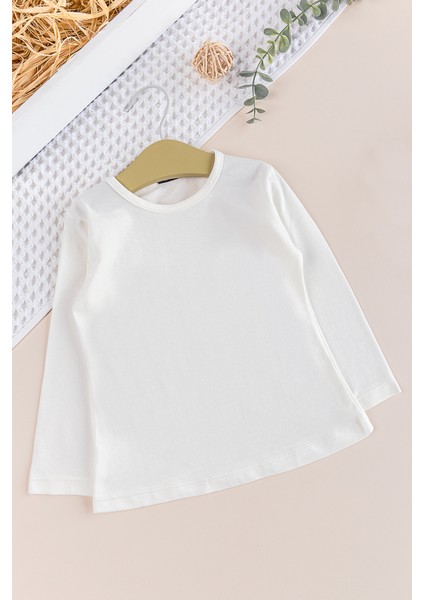 Uzun Kollu Çocuk Body Düz Renk Çocuk Tişört