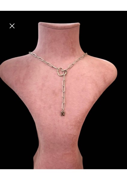 Kalpli Harfli Kişiye Özel Çelik Zarif ve Şık Kolye modelleri