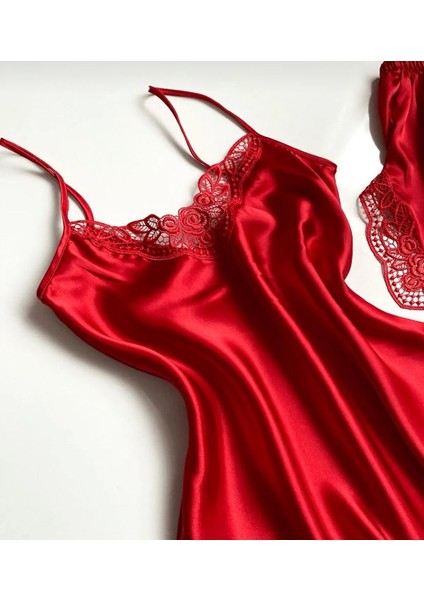 Kırmızı Dantelli Saten Takım fiyatları