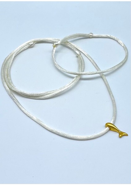 Hediyelik Yılbaşı Beyaz Ipek Floş Kolye ve Bileklik Seti