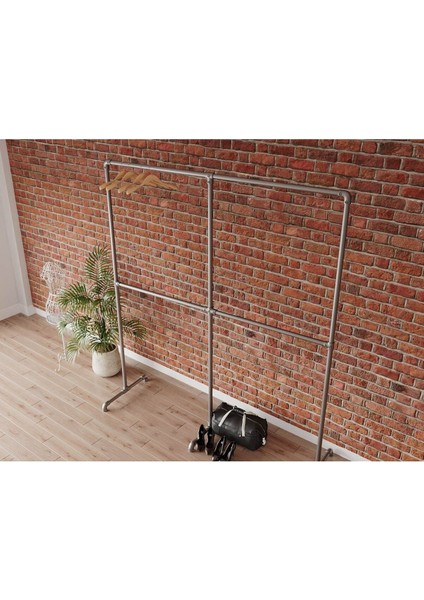 Endüstriyel Elbise Askılığı - Açık Gardrop Metal Elbise Teşhir Askısı - Butik Teşhir Rafı-6