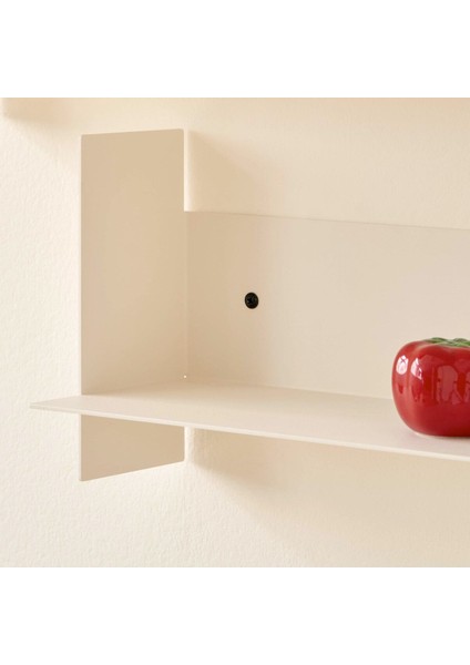 Dekoratif Metal Duvar Rafı - 45X15 - Krem fırsatları