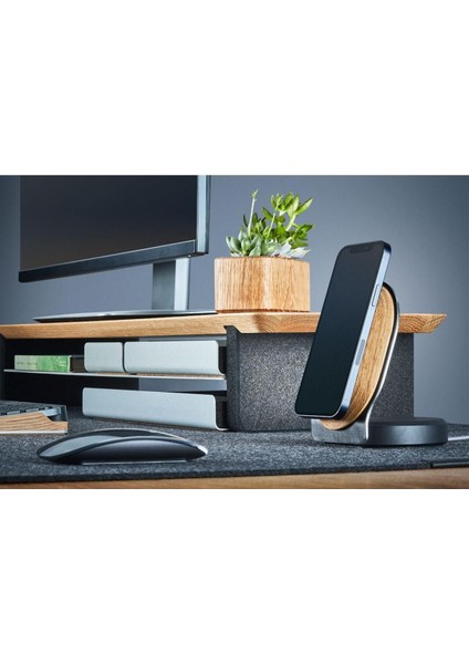 Grovemade Premium Magsafe Tutucu - Mag Safe Telefon Tutuculu Stand - Meşe