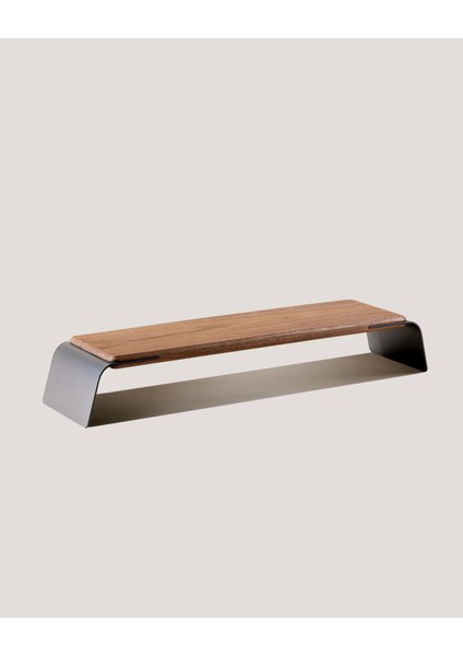 Premium Monitör Yükseltici Metal-Ahşap Stand - Monitör Desk Shelf - Ceviz