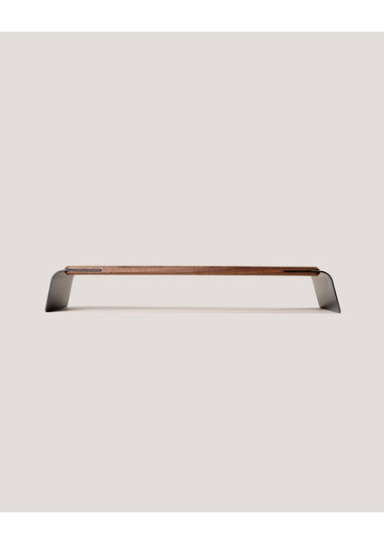 Premium Monitör Yükseltici Metal-Ahşap Stand - Monitör Desk Shelf - Ceviz