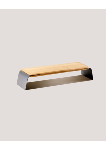 Premium Monitör Yükseltici Metal-Ahşap Stand - Monitör Desk Shelf - Meşe