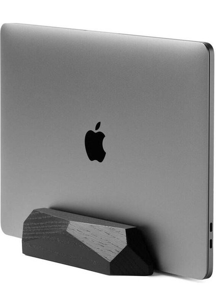 Dikey Laptop Tutucu Ahşap Stand - Siyah