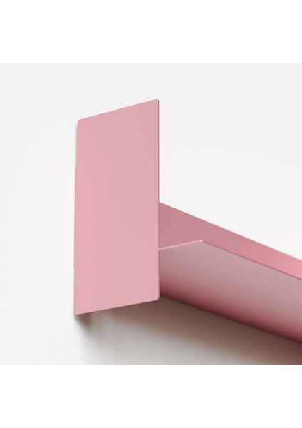 Dekoratif Metal Duvar Rafı - 45X15 - Pembe