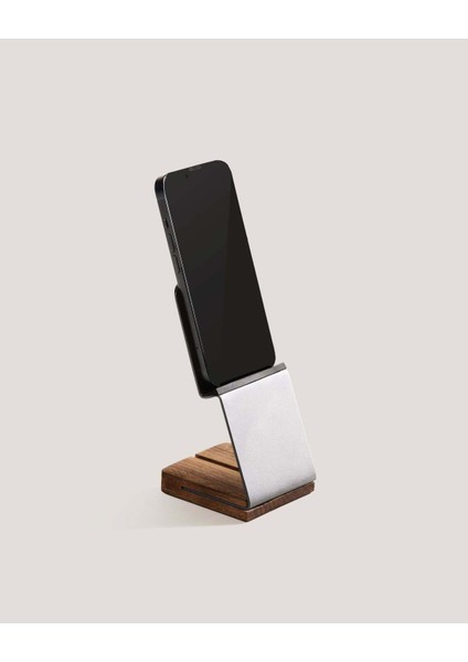 Premium Metal Telefon Tutucu Stand - Telefon Standı - Ceviz
