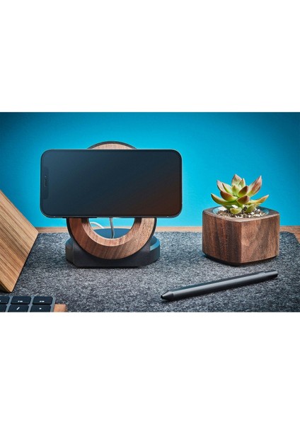 Grovemade Premium Magsafe Tutucu - Mag Safe Telefon Tutuculu Stand - Ceviz modelleri
