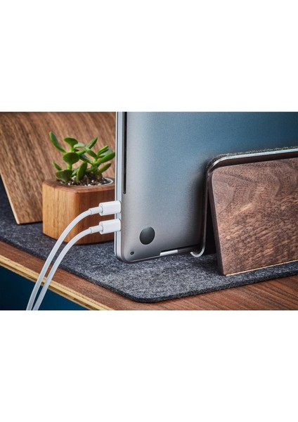 Grovemade Dikey Macbook Istasyonu - Premium Dikey Laptop Standı - Dizüstü Bilgisayar Tutucu - Ceviz