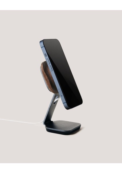 Premium Magsafe Telefon Tutucu Stand - Mag Safe Telefon Tutucu Istasyon - Ceviz