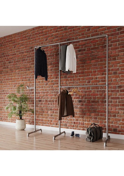 Endüstriyel Elbise Askılığı - Açık Gardrop Metal Elbise Teşhir Askısı - Butik Teşhir Rafı-47