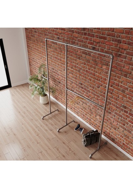 Endüstriyel Elbise Askılığı - Açık Gardrop Metal Elbise Teşhir Askısı - Butik Teşhir Rafı-47