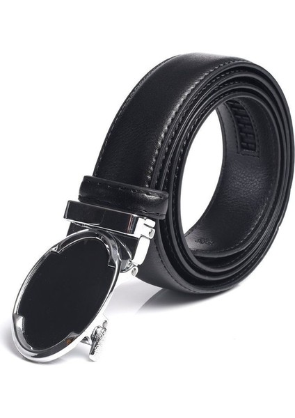 Suni Deri Erkek Kemer Cırcır Otomatik Kemer Erkek Elbise ve Günlük Ayarlanabilir Toka