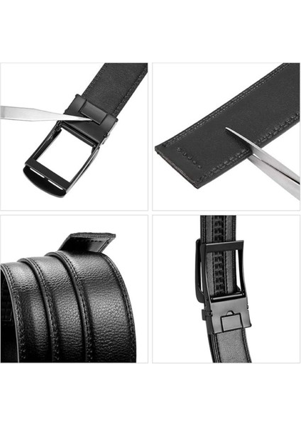 Suni Deri Erkek Kemer Cırcır Otomatik Kemer Erkek Elbise ve Günlük Ayarlanabilir Toka modelleri