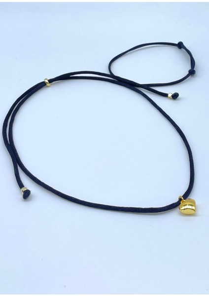 Yılbaşı Hediyelik Siyah Ipek Floş Kolye ve Bileklik Seti