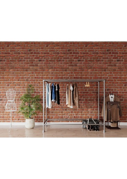 Endüstriyel Elbise Askılığı - Açık Gardrop Metal Elbise Teşhir Askısı - Butik Teşhir Rafı-35