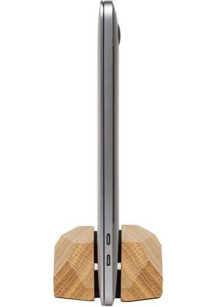 Dikey Laptop Tutucu Ahşap Stand - Meşe