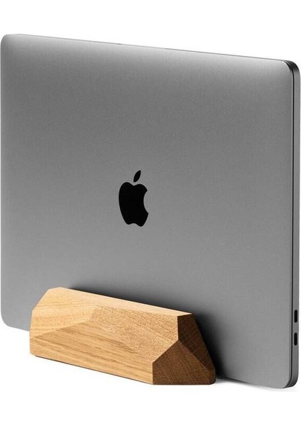 Dikey Laptop Tutucu Ahşap Stand - Meşe