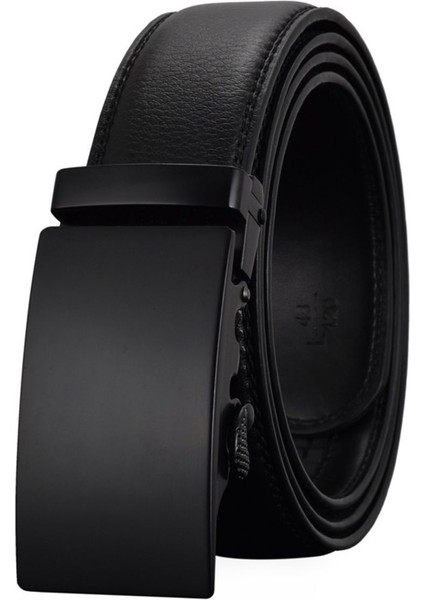 Suni Deri Erkek Kemer Cırcır Otomatik Kemer Erkek Elbise ve Günlük Ayarlanabilir Toka