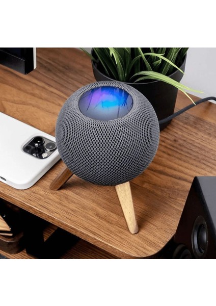 Homepod Mini Yükseltici Stand - Premium Metal Ahşap Ayaklı Homepod Mini Standı