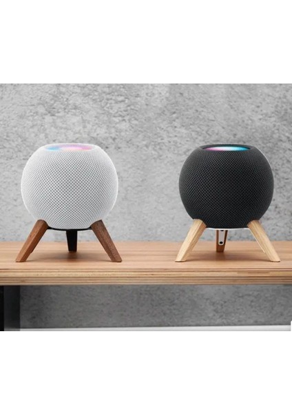 Homepod Mini Yükseltici Stand - Premium Metal Ahşap Ayaklı Homepod Mini Standı