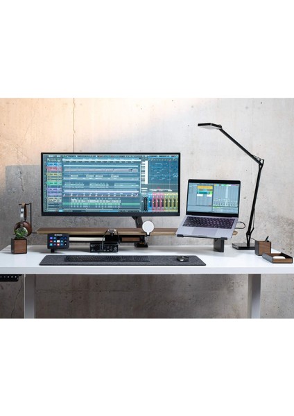 Çift Monitör Yükseltici Ahsap Stand - Monitör Standı - Monitör Desk
