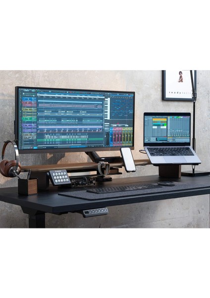 Çift Monitör Yükseltici Ahsap Stand - Monitör Standı - Monitör Desk