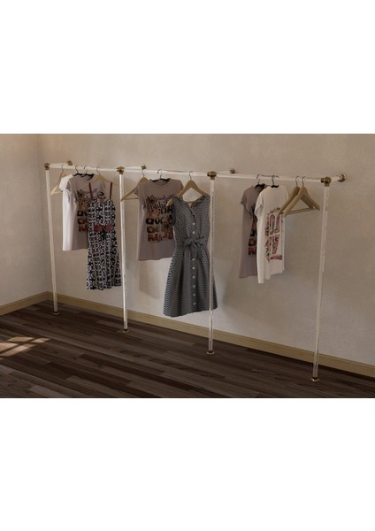 Endüstriyel Elbise Askılığı - Açık Gardrop Metal Elbise Teşhir Askısı - Butik Teşhir Rafı-3