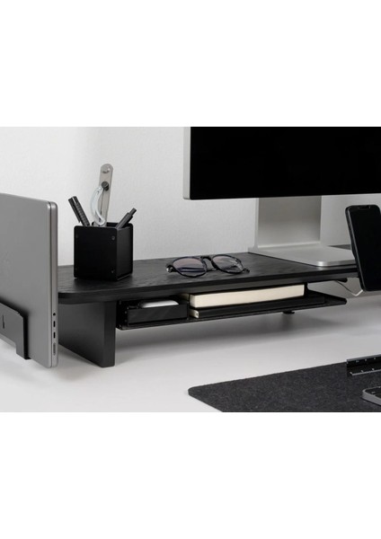 Çift Monitör Yükseltici Için Masa Altı Organizer Çekmece