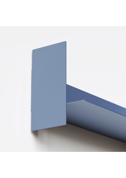 Dekoratif Metal Duvar Rafı - 60X15 - Mavi